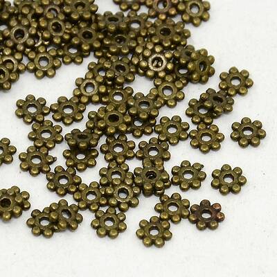 Tibetan Style Alloy Daisy Spacer Beads