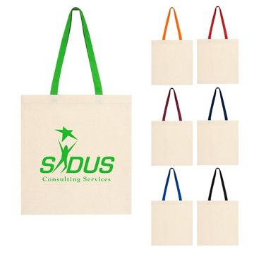 100 Customized Penny Wise 4 oz. Cotton Canvas Tote Bag - Long ...