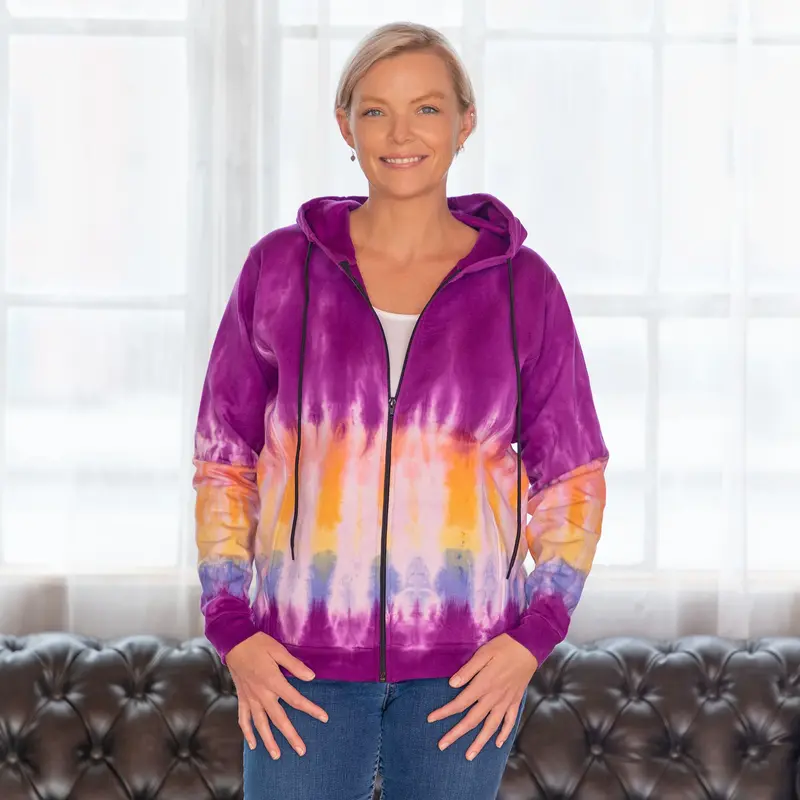 Blurred Rainbow Lightweight Hooded Jacket - Purple - S