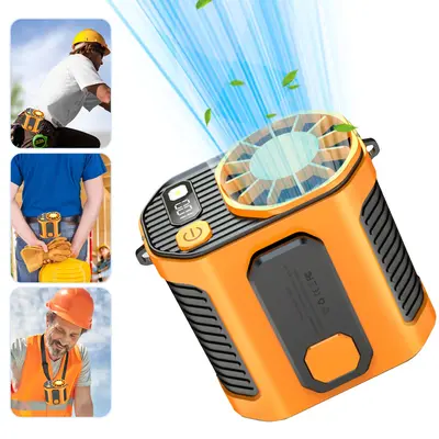 Portable Waist Clip Fan, Ultra-Long Standby Time With Flashlight, Rechargeable Battery Fan, Suitable For Work, Hiking, Fishin...