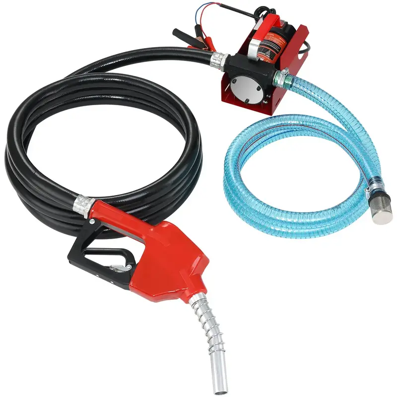 VEVOR Diesel Fuel Transfer Pump Kit,10 GPM 12V DC Portable Electric Self-Priming Fuel Transfer Extractor Pump Kit with Automa...