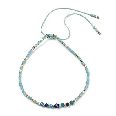 Miyuki Seed Beads and Natural Apatite Braided Bead Bracelets