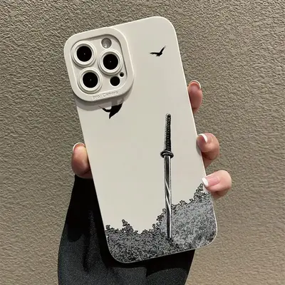 Vintage Aesthetic Sword Pattern Phone Case, Anti-drop Cellphone Protector Case, Total Protective Shockproof Smartphone Cover ...