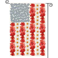 colorlife Myosotis Poppy Memorial Day Garden Flag 12x18 Inch Double Sided Outside, Patriotic American Flag Yard Outdoor Decor...