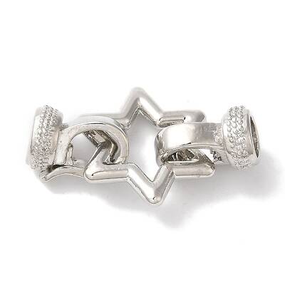 Star Rack Plating Brass Fold Over Clasps
