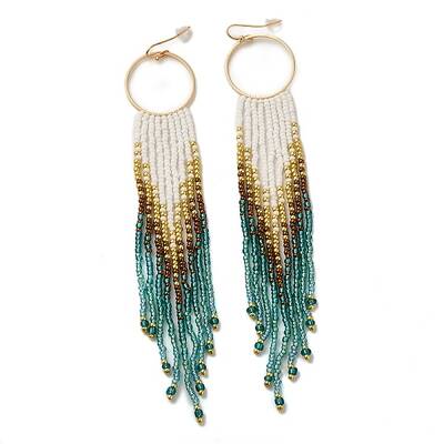 Bohemia Woven Glass Seed Bead Dangle Earrings