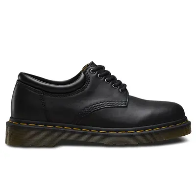 Dr. Martens 8053 5 Eyelet Nappa Leather Unisex Lace Up Shoes - Black - Size:US 9 Women / 8 Men