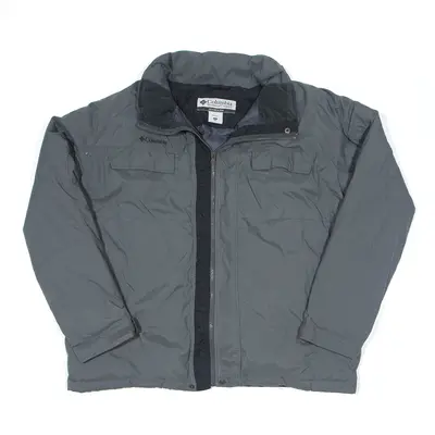 CARLO COLUCCI Insulated Rain Jacket Grey Nylon Mens XL