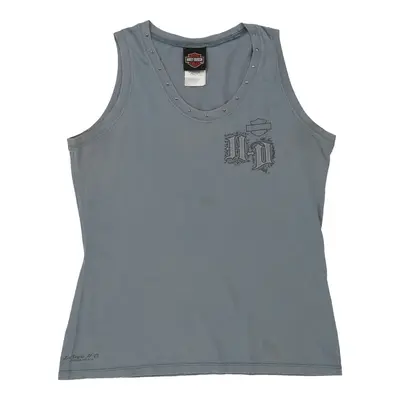 Harley Davidson Graphic Vest - Large Grey Cotton