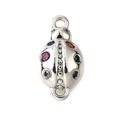 Brass Micro Pave Colorful Cubic Zirconia Links