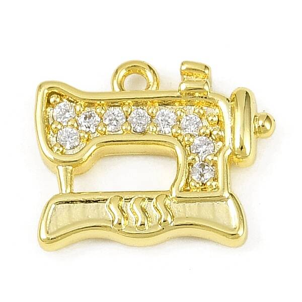 Brass Micro Pave Clear Cubic Zirconia Pendants