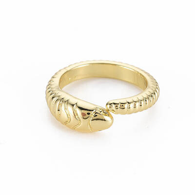 Snake Shape Rack Plating Alloy Cuff Rings