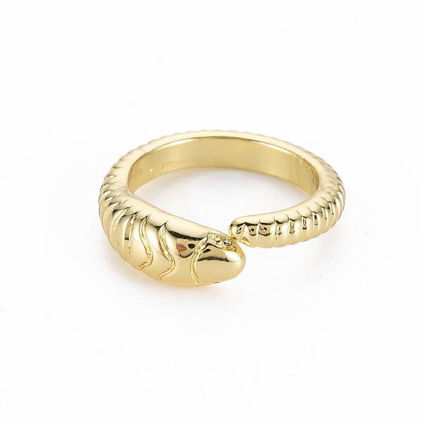 Snake Shape Rack Plating Alloy Cuff Rings