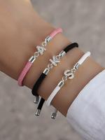 Trendy Letter Design Bracelet, Adjustable Rope Bracelet for Women & Girls, Fashion Jewelry for Party, Daily Decor