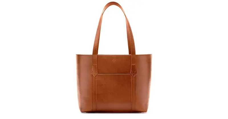 Maddox Tote in Cognac & Emerald