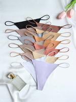 Women's Solid Color Thong, Underwear for Women, Soft Breathable Comfortable Fit Pastel Color Panties for Daily Wear, Lingerie...