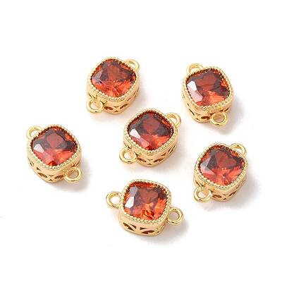 Real 18K Gold Plated Brass Cubic Zirconia Links Connectors
