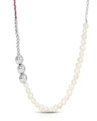 Kloss Necklace | Metal Color: Silver | Gemstone: Ruby