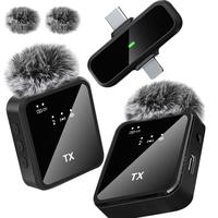 Wireless Lavalier Microphone, USB Rechargeable Wireless Microphone, Noise Reduction Microphone for Video Recording Interview ...