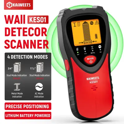 Stud Finder Wall Scanner, KAIWEETS 4 in 1 Electronic Stud Detector with 3 Color LCD Display and Audio Alarm, Stud Sensor Beam...