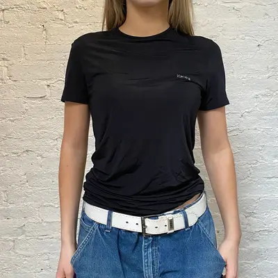 Versace T-Shirt - Large Black Nylon Blend