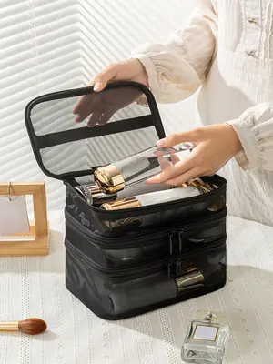 Large Capacity Makeup Bag, Portable Zipper Makeup Organizer, Cosmetic Storage Bag, Versatile Storage Bag for Travel, Outing, ...