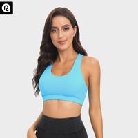 RUNNING GIRL Sports Bra for Women,  Basic Criss-Cross Back Padded Strappy Medium Support Removable Cups Gym Yoga Bra