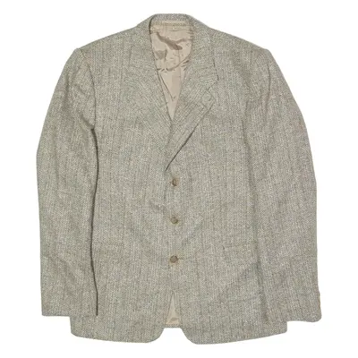 TRUNKS Mens Blazer Jacket Grey Tweed Herringbone L