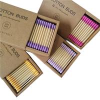 200pcs Cotton Swabs, Double-Tipped Cotton Buds With Kraft Paper Box, Cotton Swabs With Bamboo Sticks, Disposable Cotton Swabs...