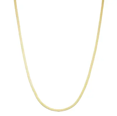 Sterling Silver with Gold Plated Herringbone Chain Necklace 2mm