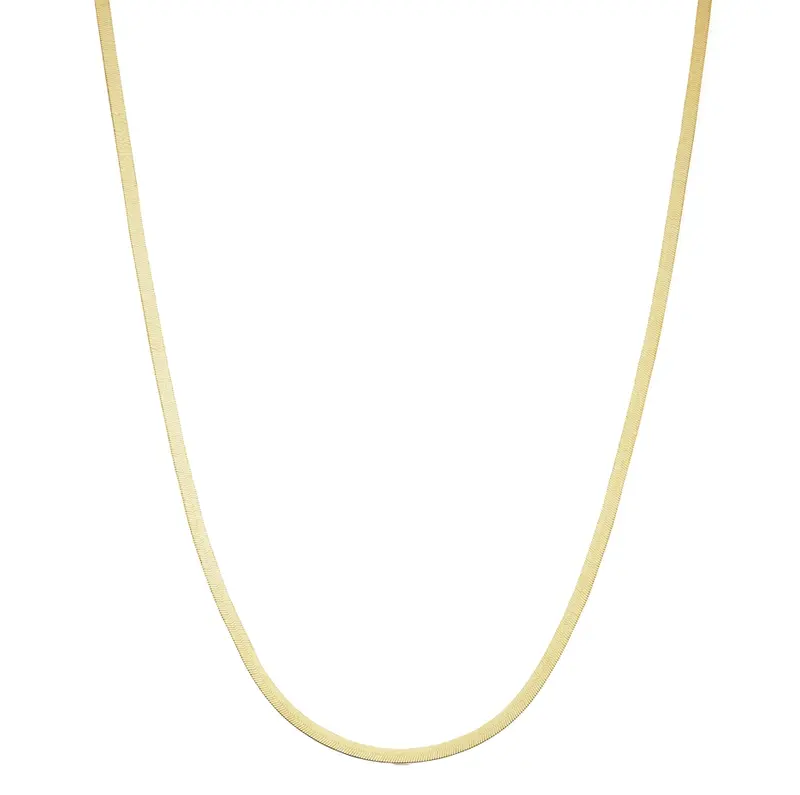 Sterling Silver with Gold Plated Herringbone Chain Necklace 2mm