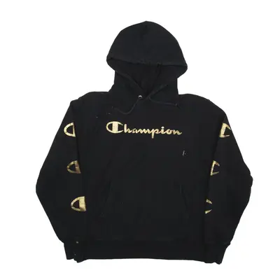 CHAMPION Reverse Weave Hoodie Black Pullover Mens M