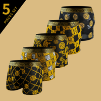 5-piece men's boxer shorts, stretchy men's boxer shorts, casual men's square underwear for daily wear