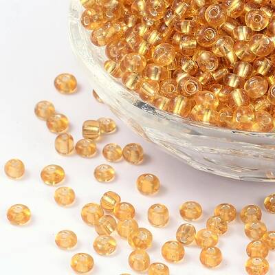 6/0 Round Silver Lined Round Hole Glass Seed Beads
