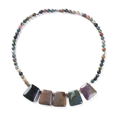 Round & Trapezoid Natural Gemstone Beaded Necklaces