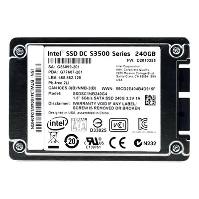 Intel SSDSC1NB240G4I | DC S3500 Series 240GB Multi-Level Cell SATA 6Gb/s 1.8-Inch Solid State Drive
