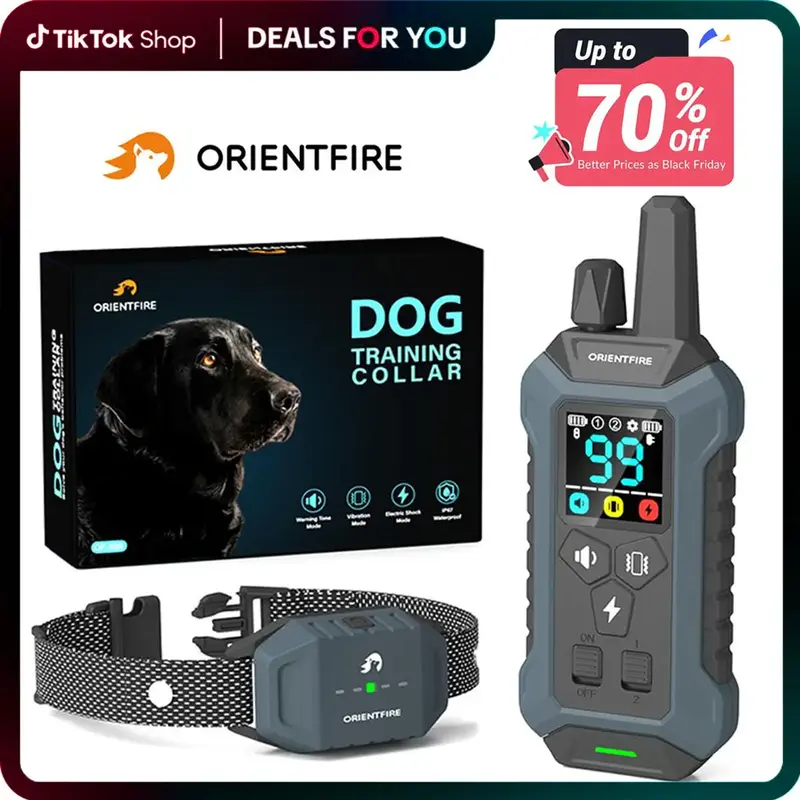 ORIENTFIRE Dog Training Collar,Anti-Barking Dog Silencer,4200 FT Remote Control,3 Training Modes,Rechargeable Portable Dog Ba...