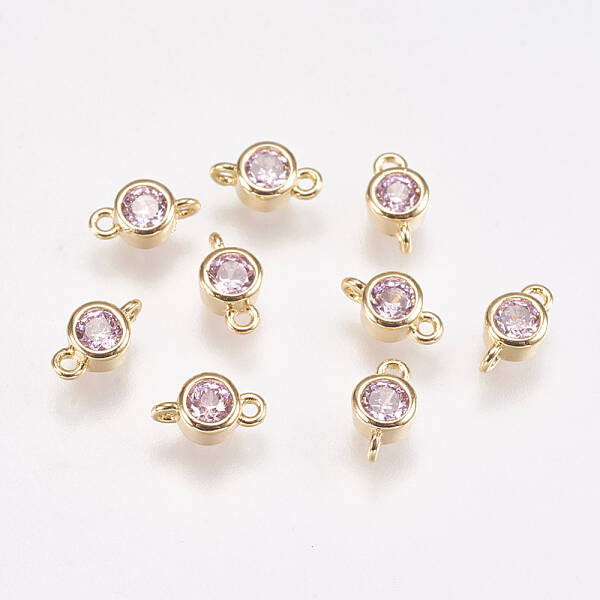 Brass Cubic Zirconia Links