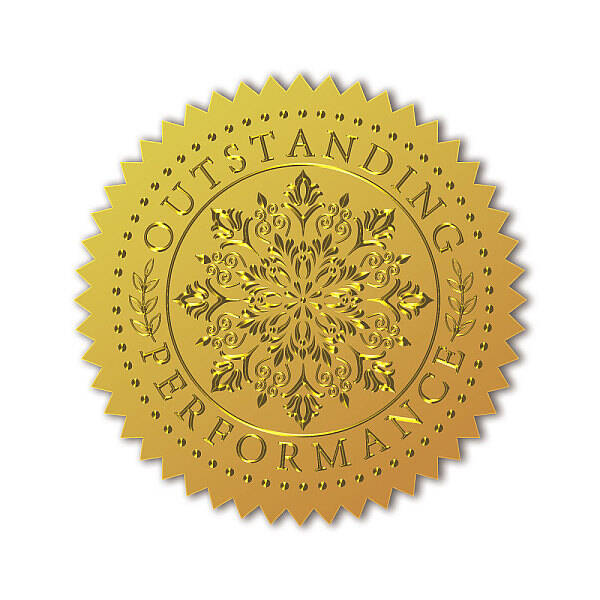 Self Adhesive Gold Foil Embossed Stickers