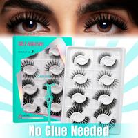 Amzgirl Self Adhesive Eyelashes Lash Clusters 8 Pairs No Glue Needed Reusable Adhesive Eyelashes with Tweezers （4 Styles,D ...