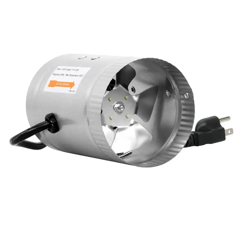4 Inch 100 CFM Inline Duct Fan with Low Noise, Exhaust Booster for HVAC Ventilation in Grow Tent, Basements, Bathrooms and Ki...