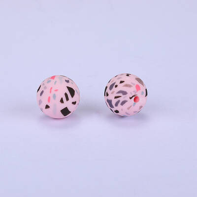 Printed Round Silicone Focal Beads