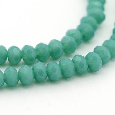 Opaque Solid Color Crystal Glass Rondelle Beads Strands