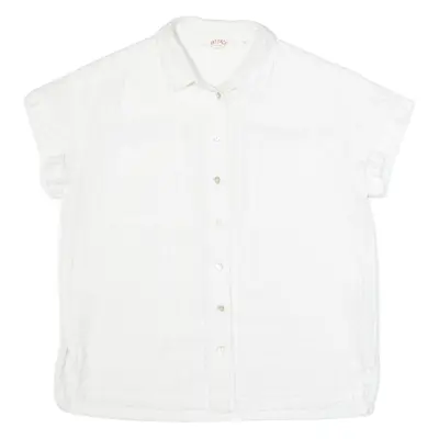 FAT FACE Womens Shirt White Collared Short Sleeve UK 10
