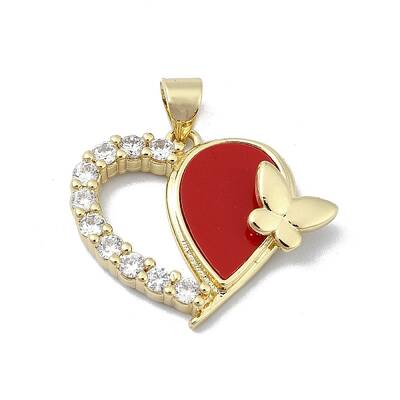 Brass Micro Pave Clear Cubic Zirconia Pendants