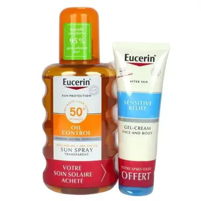Eucerin Duo Sun sunscreen Oil Control transparent SPF 50 + FREE Mini SUN SENSITIVE RELIEF AFTER SUN