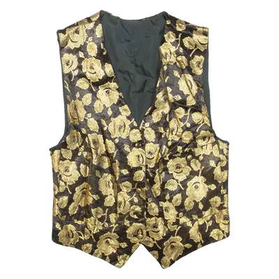 Womens Waistcoat Black Floral S