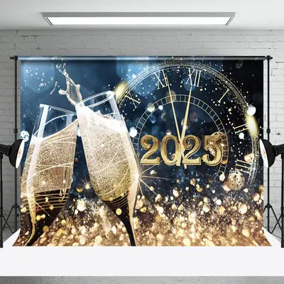 Countdown And Chears To The New Year Holiday Backdrop