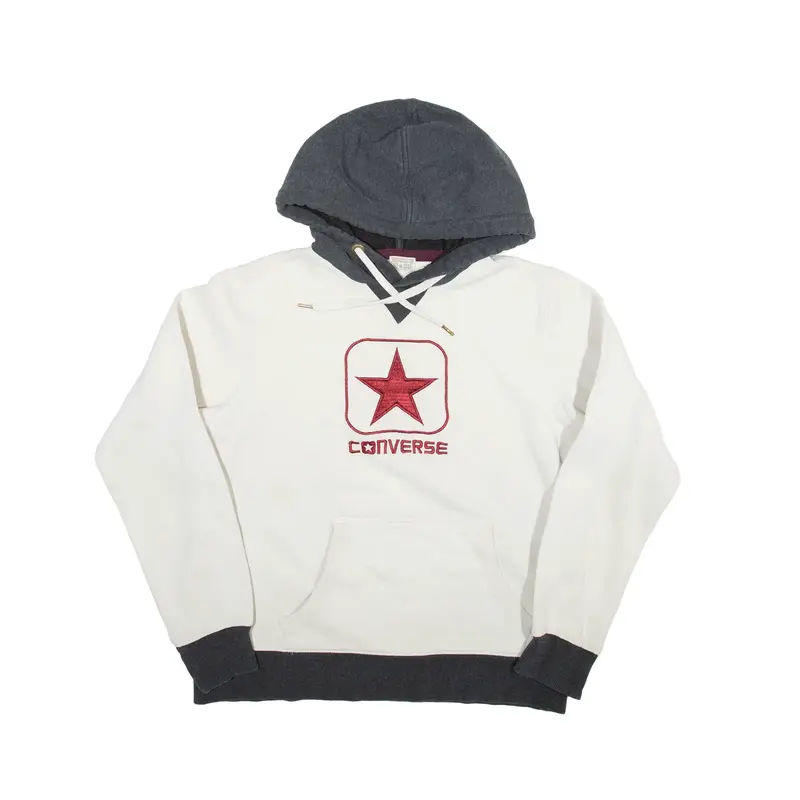 CONVERSE Hoodie White Pullover Womens M