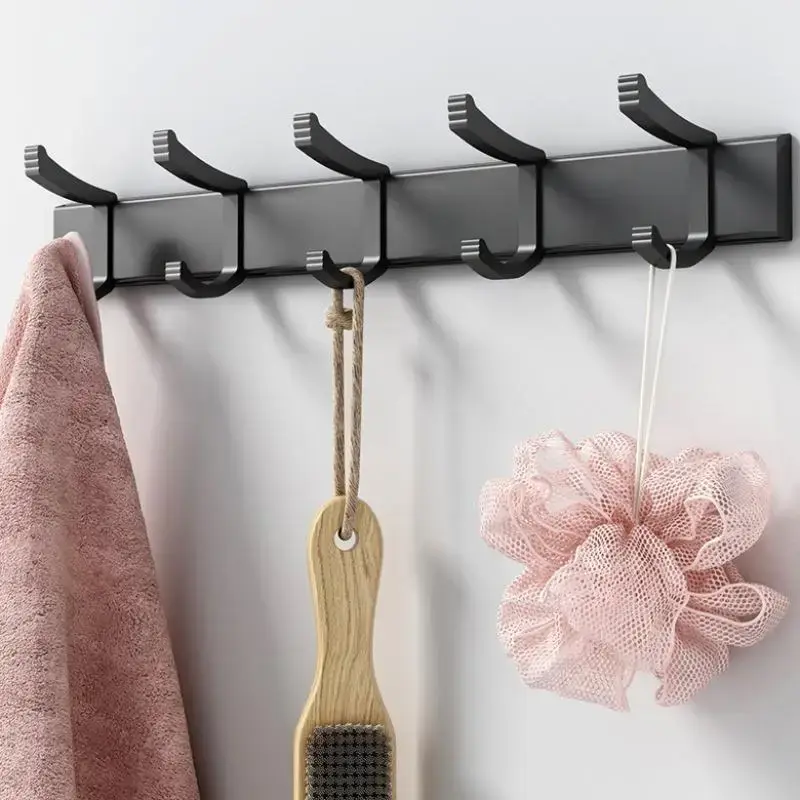 2-Layer Storage Hook, 1 Count Wall Mounted Coat Hooks, Heavy Duty, Metal Coat Hook Rail for Coat Hat Towel Purse Robes Mudroo...
